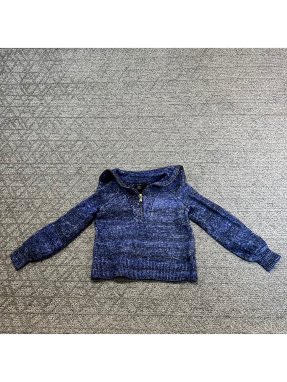 J.Crew Kids Pullover Sweater Blue‎ XS Half-Zip Collar Merino Wool Blend